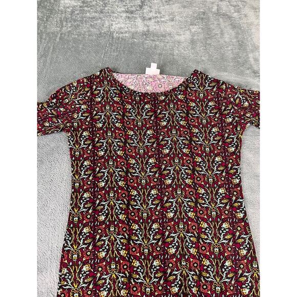 Women's LuLaRoe Floral Print Dress Size Small Burgundy Boho Julia Style - Exc - Picture 7 of 10